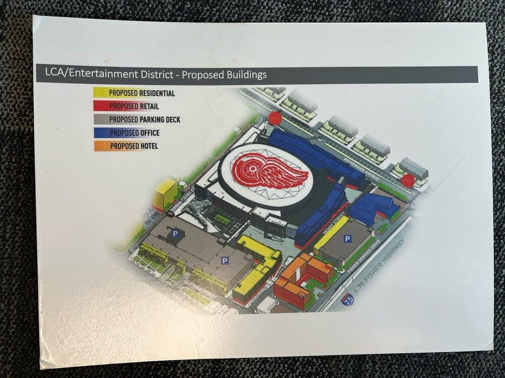 Proposed plans Little Caesars Arena Detroit MI 2015